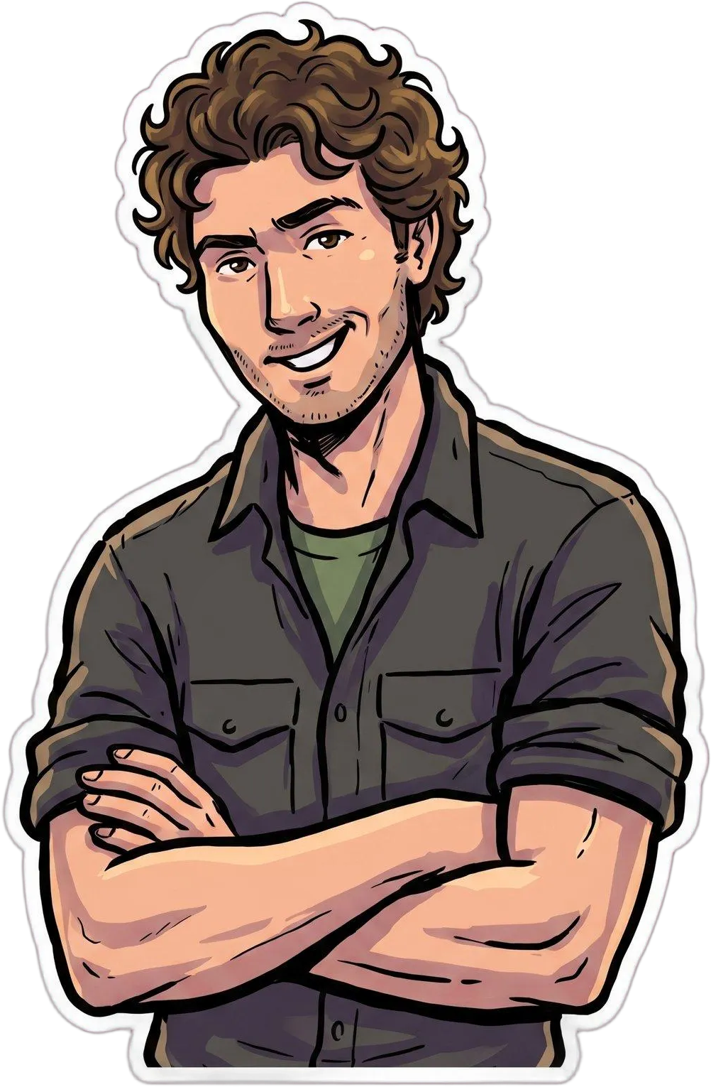The Flowrate mascot, a cartoon of Andrew